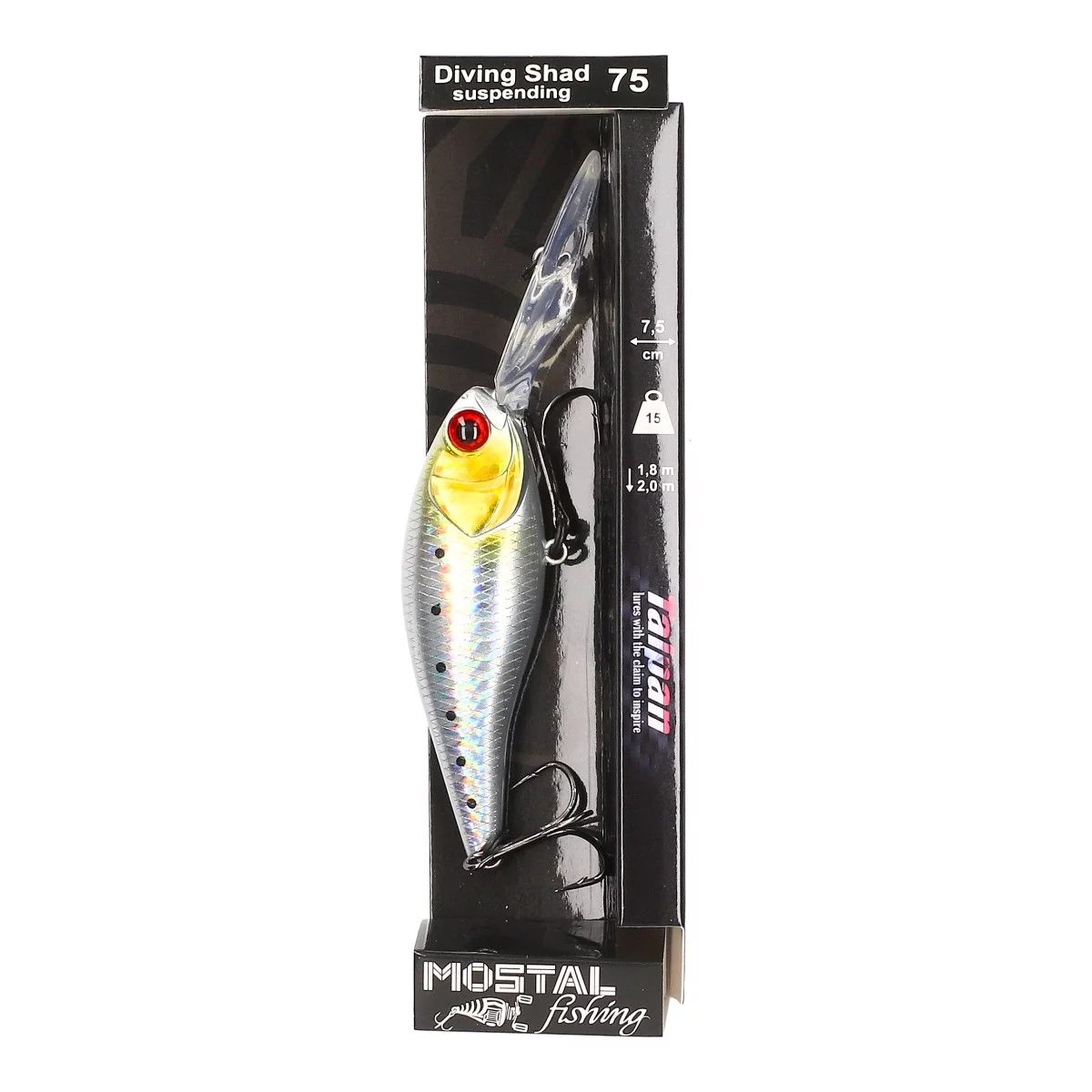 TAIPAN Diving Shad Pearl Shiner 62mm