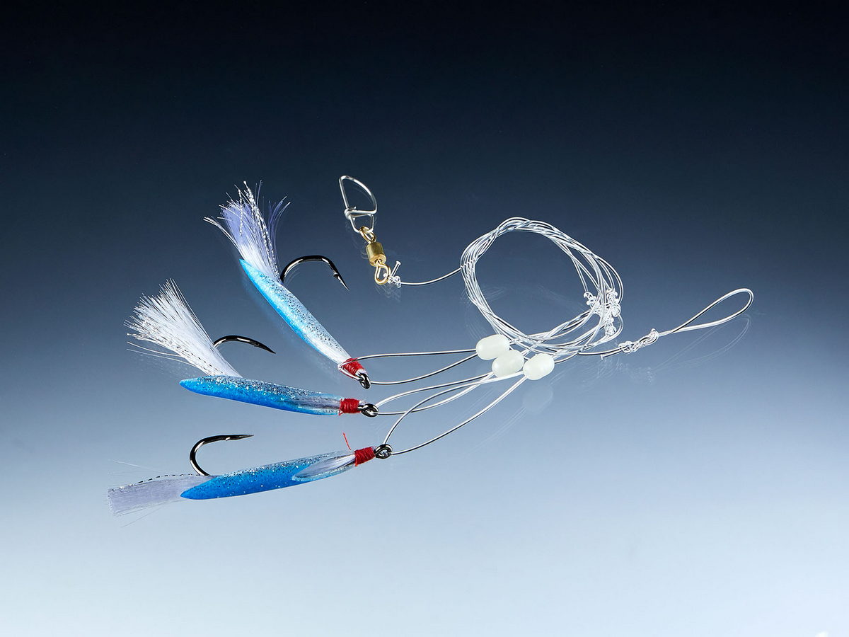 BALZER Dorsch- und Köhler-System, blau, mit 3 Haken 4/0 1st BALZER Dorsch- und Köhler-System, blau, mit 3 Haken 4/0 1st