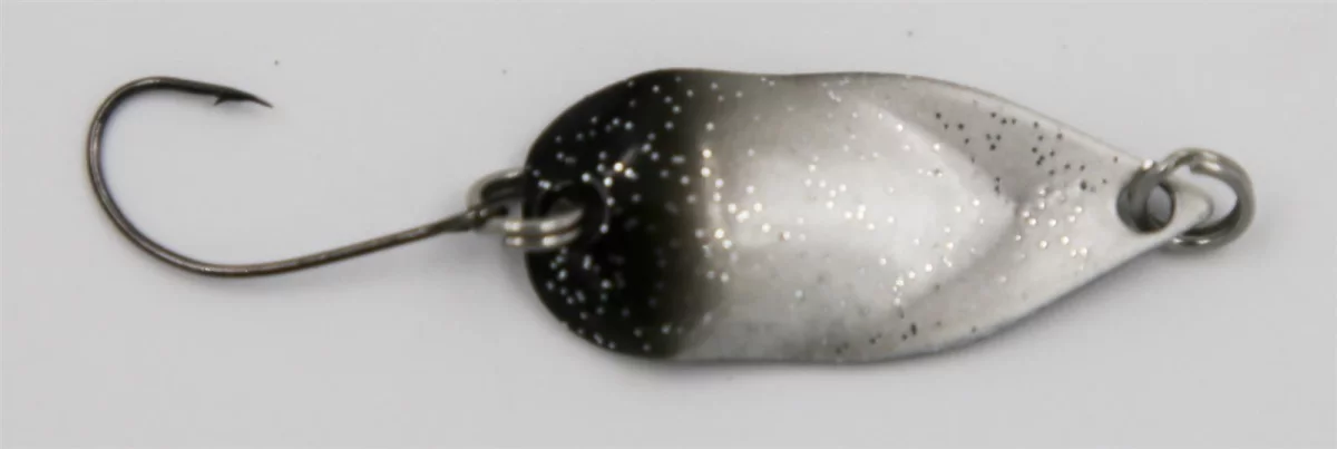 EFT Trout Splash Spoon 2g silver — white black glitter 2.00