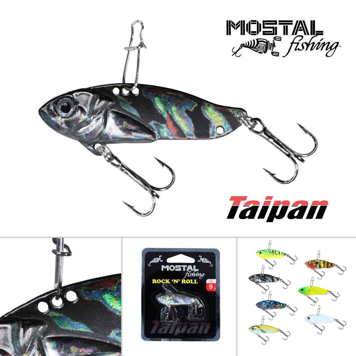 MOSTAL TAIPAN Mostal Rock 'n' Roll 16g Black Silver Zikade Vibrationsköder