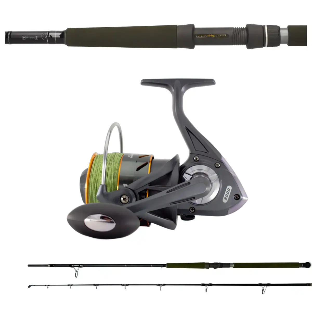 MOSTAL Catfish 500 3,05m 2-Teilig 500g Combo mit Waller Pro 8000 CO Braid
