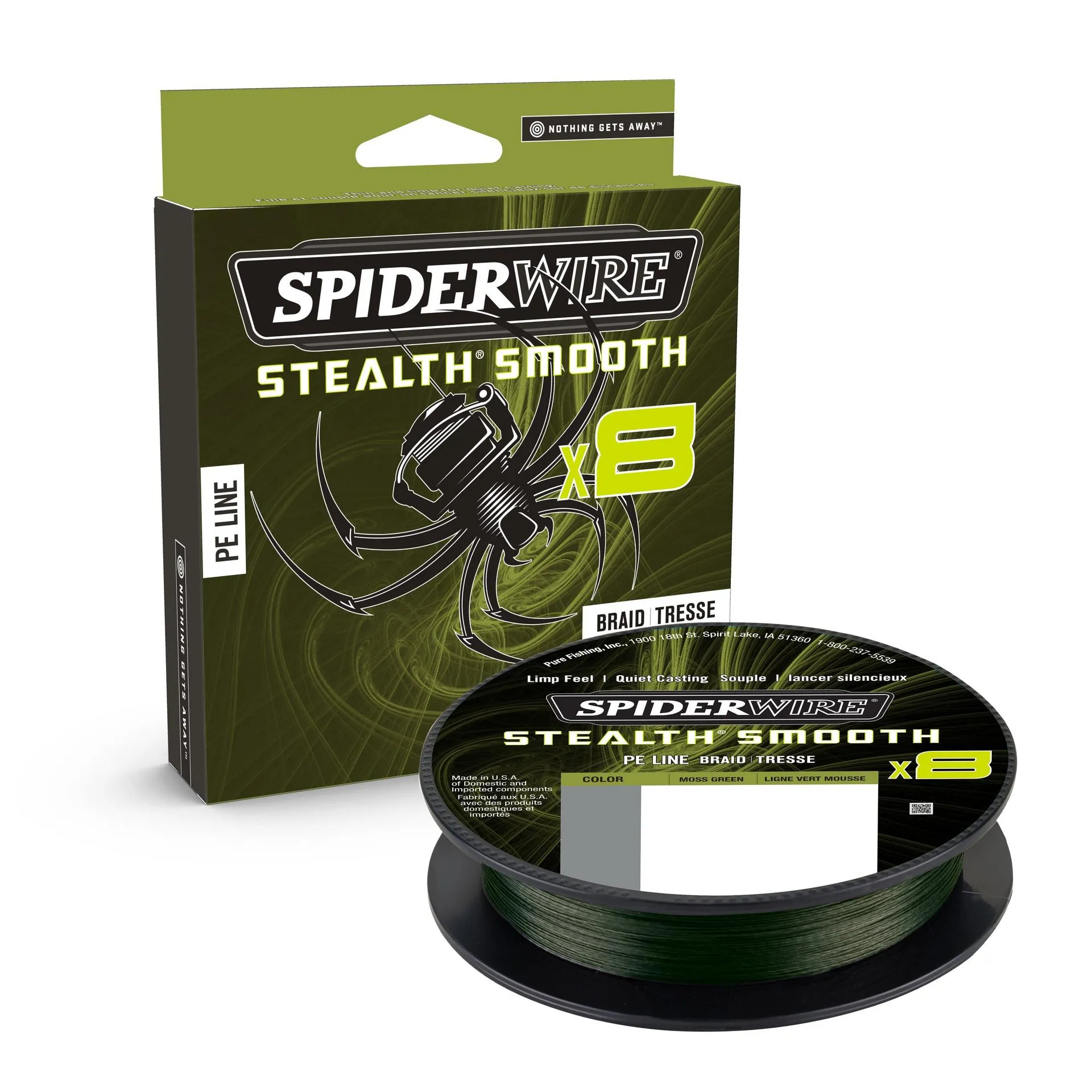 SPIDERWIRE Stealth Smooth 8 Braid 0,07mm 150m Moss Green 6,0kg geflochten