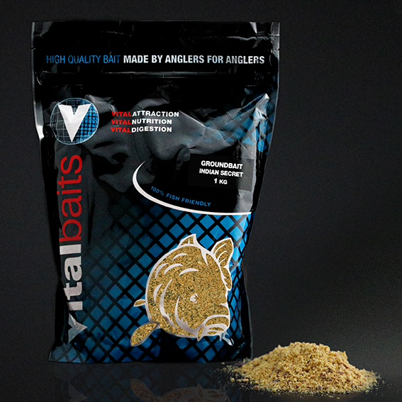 VITALBAITS Groundbait NUTTY CRUNCH BUCKET 3 kg — 1000 Indian Secret