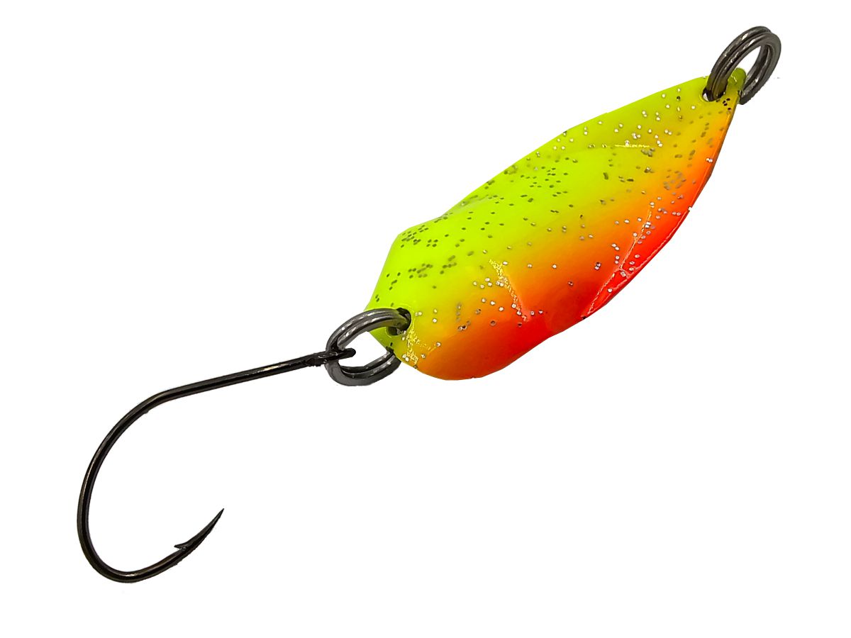 Trout Splash Spoon 2.5g orange yellow glitter