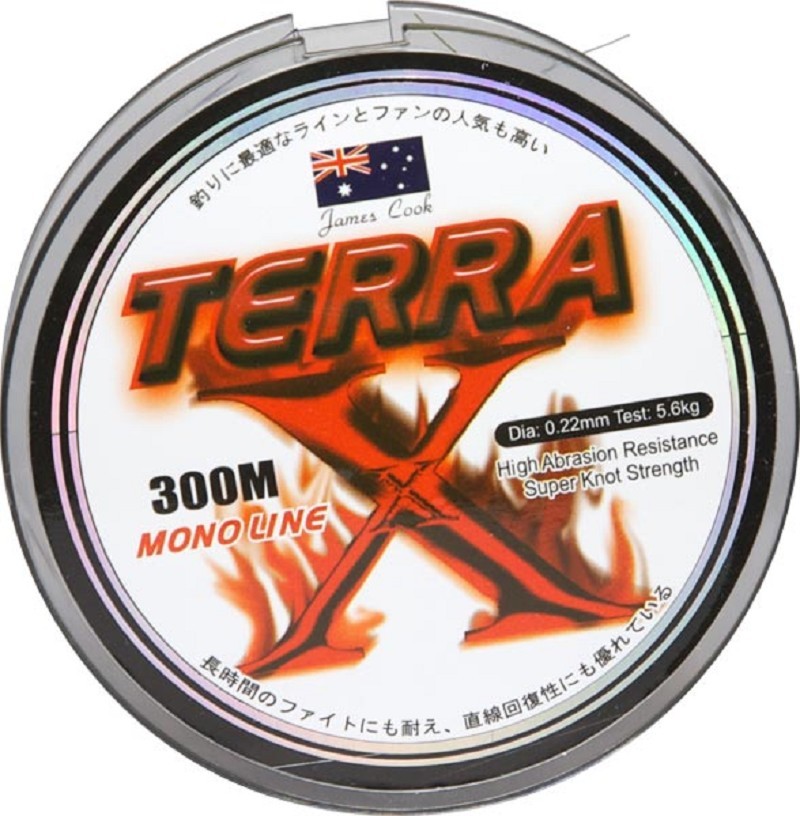 James Cook Terra mono 0,20mm 4,5kg grey 300m, monofile Angelschnur, mono line