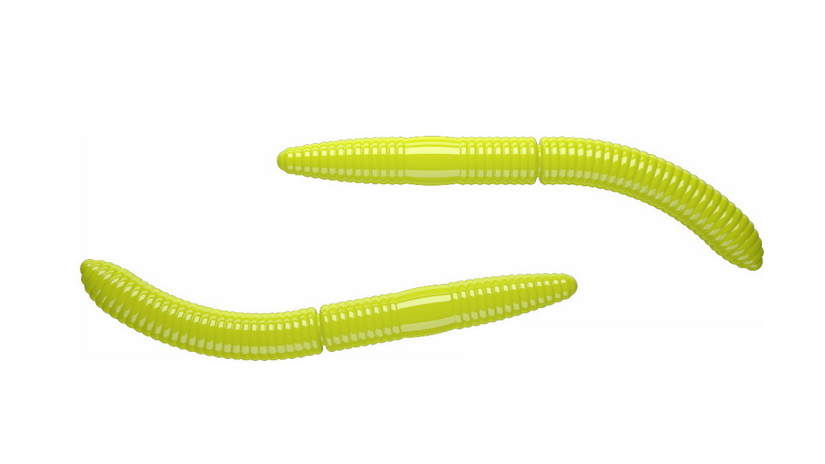 LIBRA LURES Fatty D'Worm 75 Krill 031-olive 8st, Forellenköder, schwimmend und aromatisiert — 6.50 Hot Yellow Knoblauch