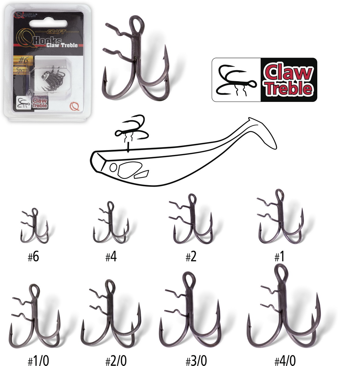 Quantum Claw Treble Hooks mat finish