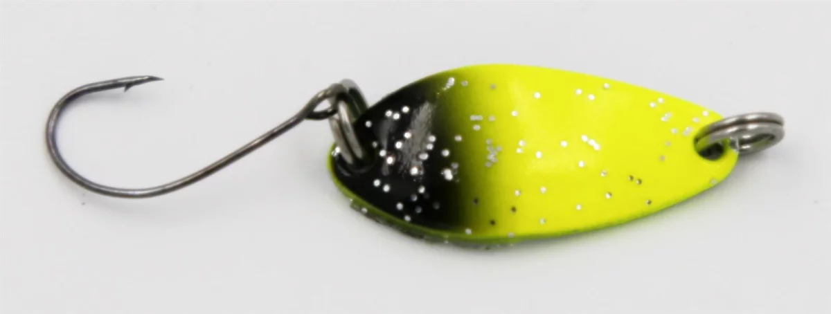 EFT Trout Sailor Spoon 2.5g olive black gold glitter — pearl-yellow black glitte 2.50