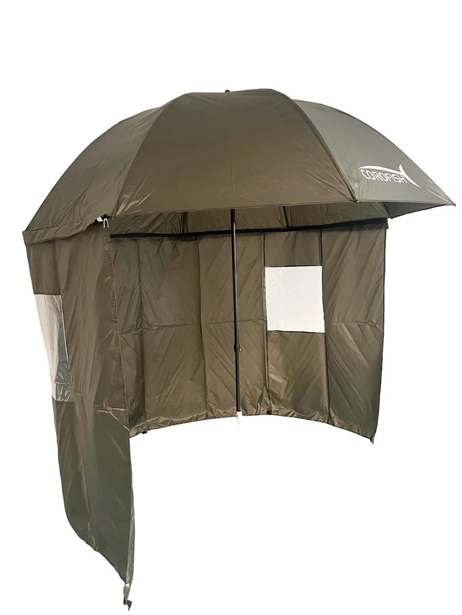 COROFISH Schirmzelt 240/300 | 210D PU | mit Reißverschluss und Seiten