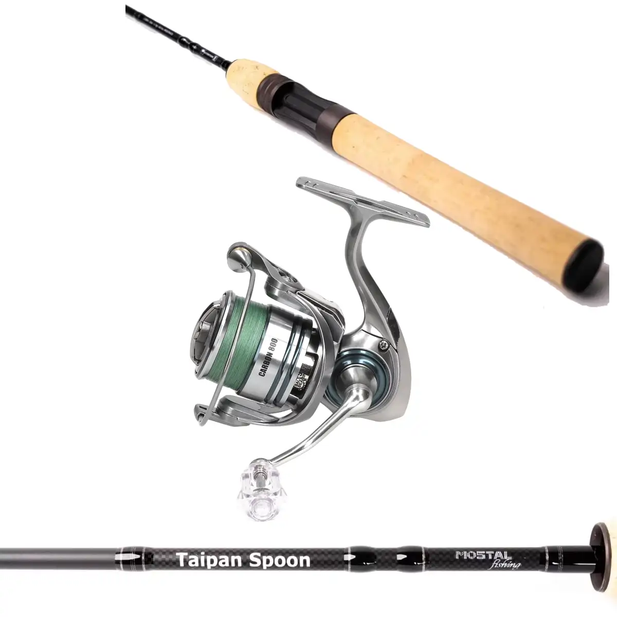 MOSTAL Taipan Spoon 2.00m 1-7g Combo mit Carbon 800 FD Braid