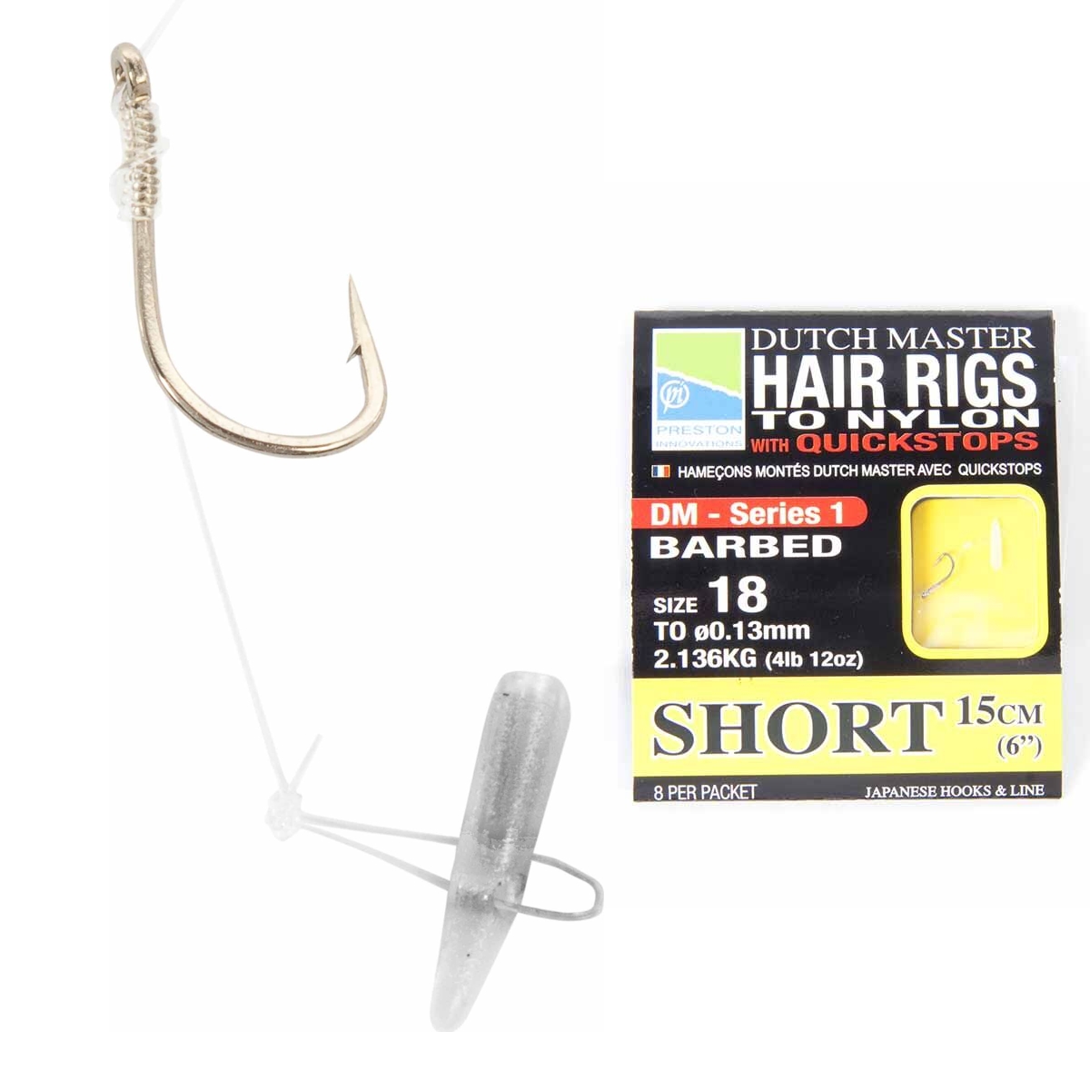 PRESTON Dutch Master Hair Rig Short 6” 18 PRESTON Dutch Master Hair Rig Short 6” 18