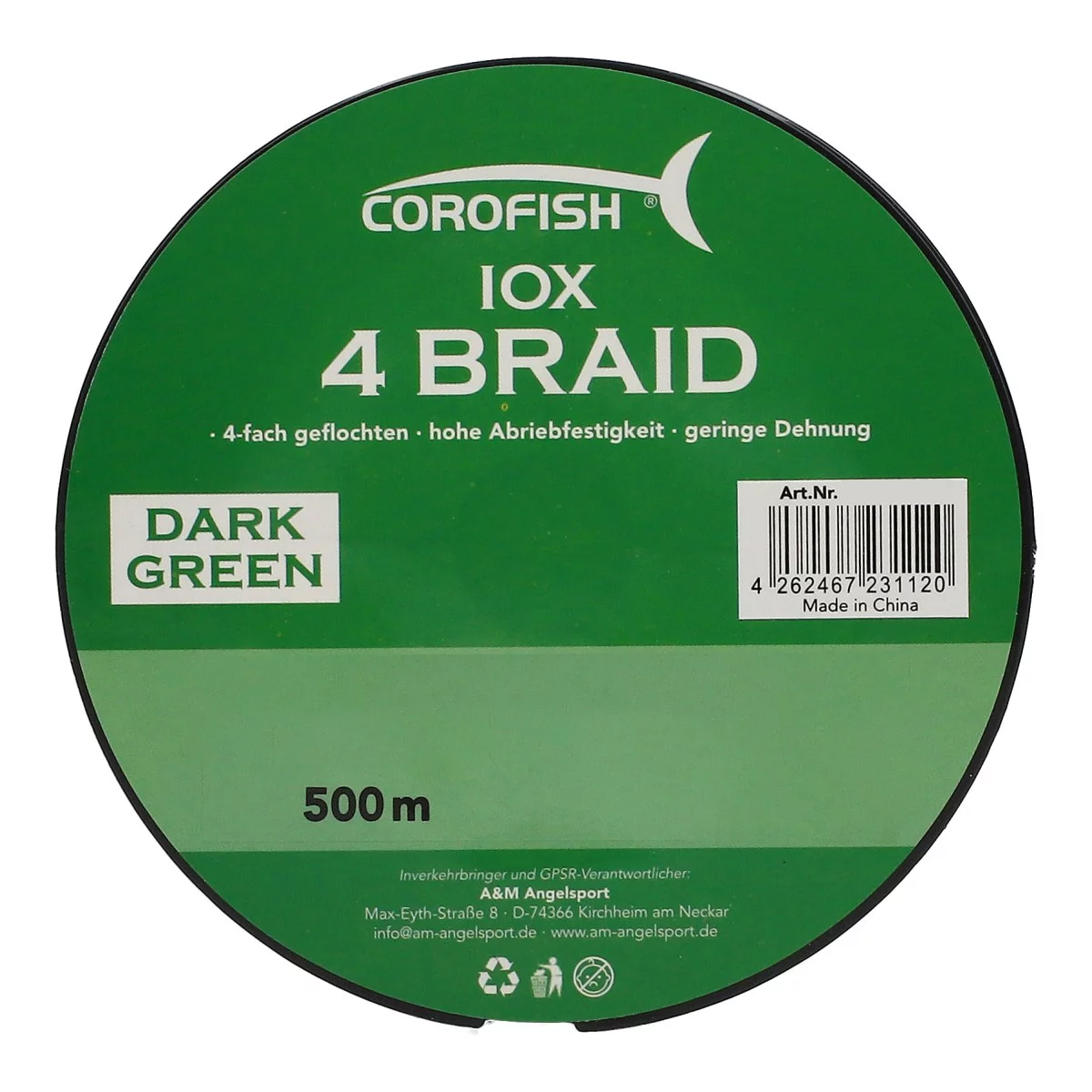 COROFISH IOX 4 Braid 0.50mm dark green 500m 39.5kg