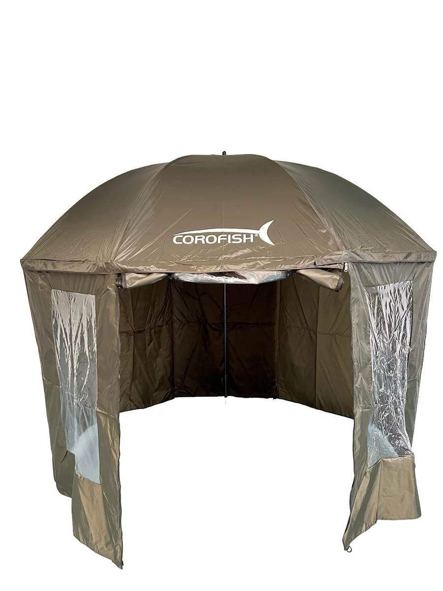 COROFISH Schirmzelt 300cm 210D PU mit Reißverschluss 360° Seitenteil