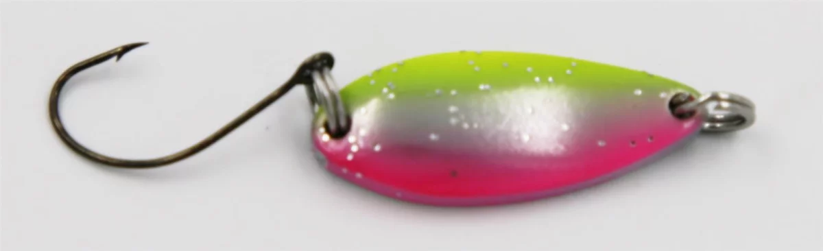EFT Trout Dipper Spoon 3.5g red green glitter — pink yellow glitter 3.50