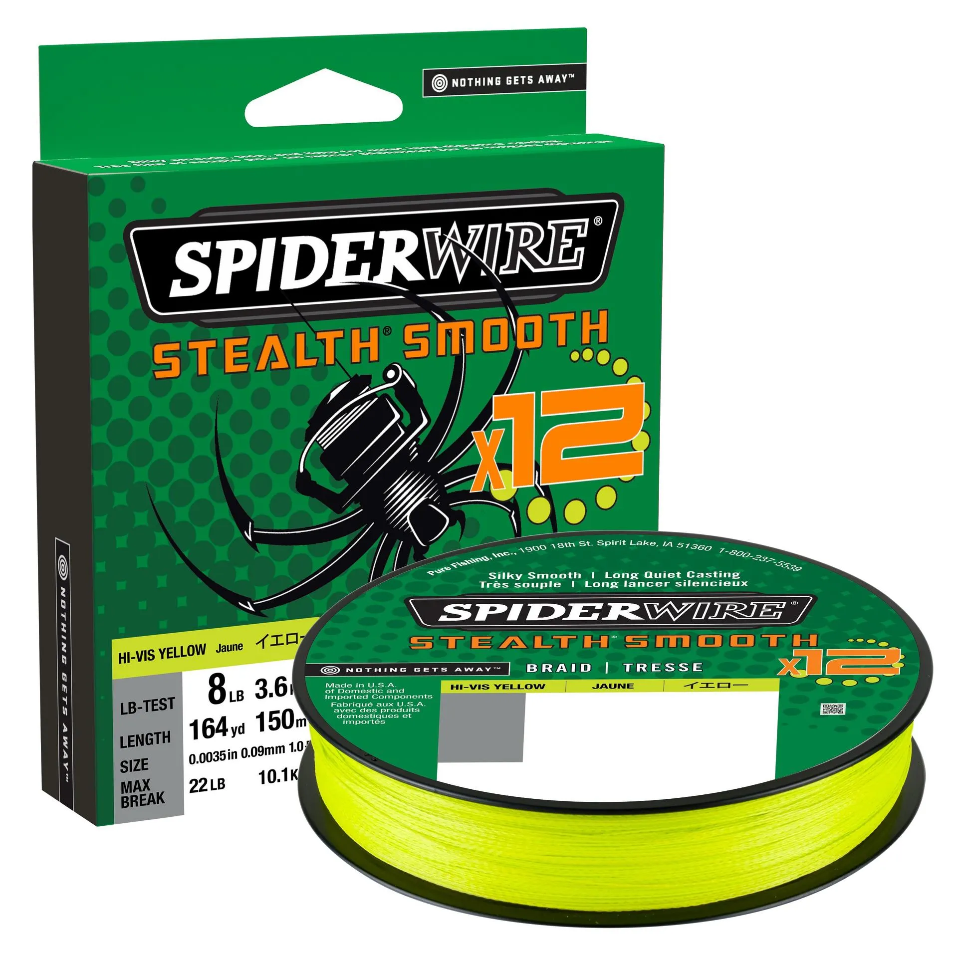 SpiderWire SS12SBK8-HVY SSM12 .09MM2000M 7.5K HVYEL Schnüre
