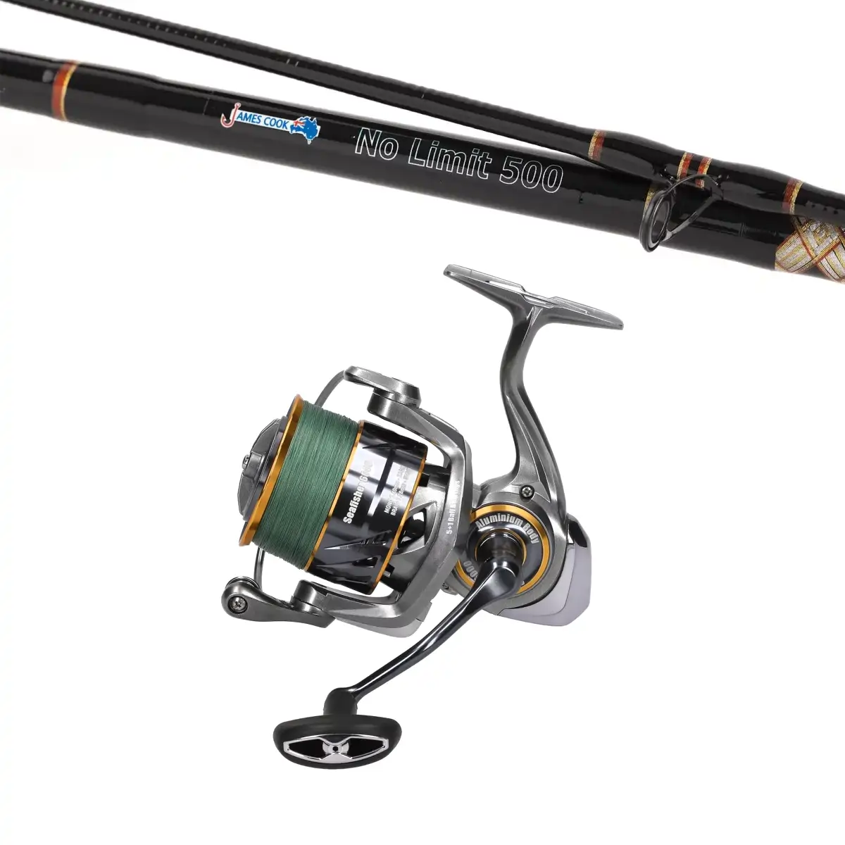 James Cook No Limit 500 2,47m 100-500g Combo mit Seafisher 6000 Braid