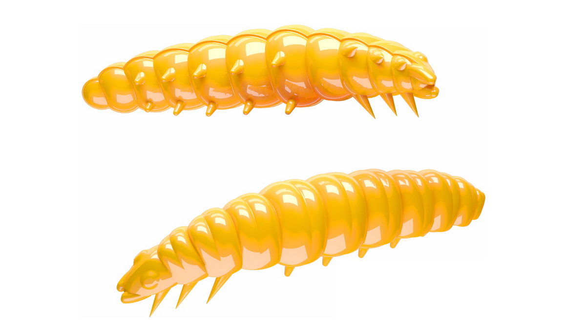 LIBRA LURES Larva 30 Cheese 001-White 15st, Forellenköder, schwimmend und aromatisiert — 2.50 Dark Yellow Cheese