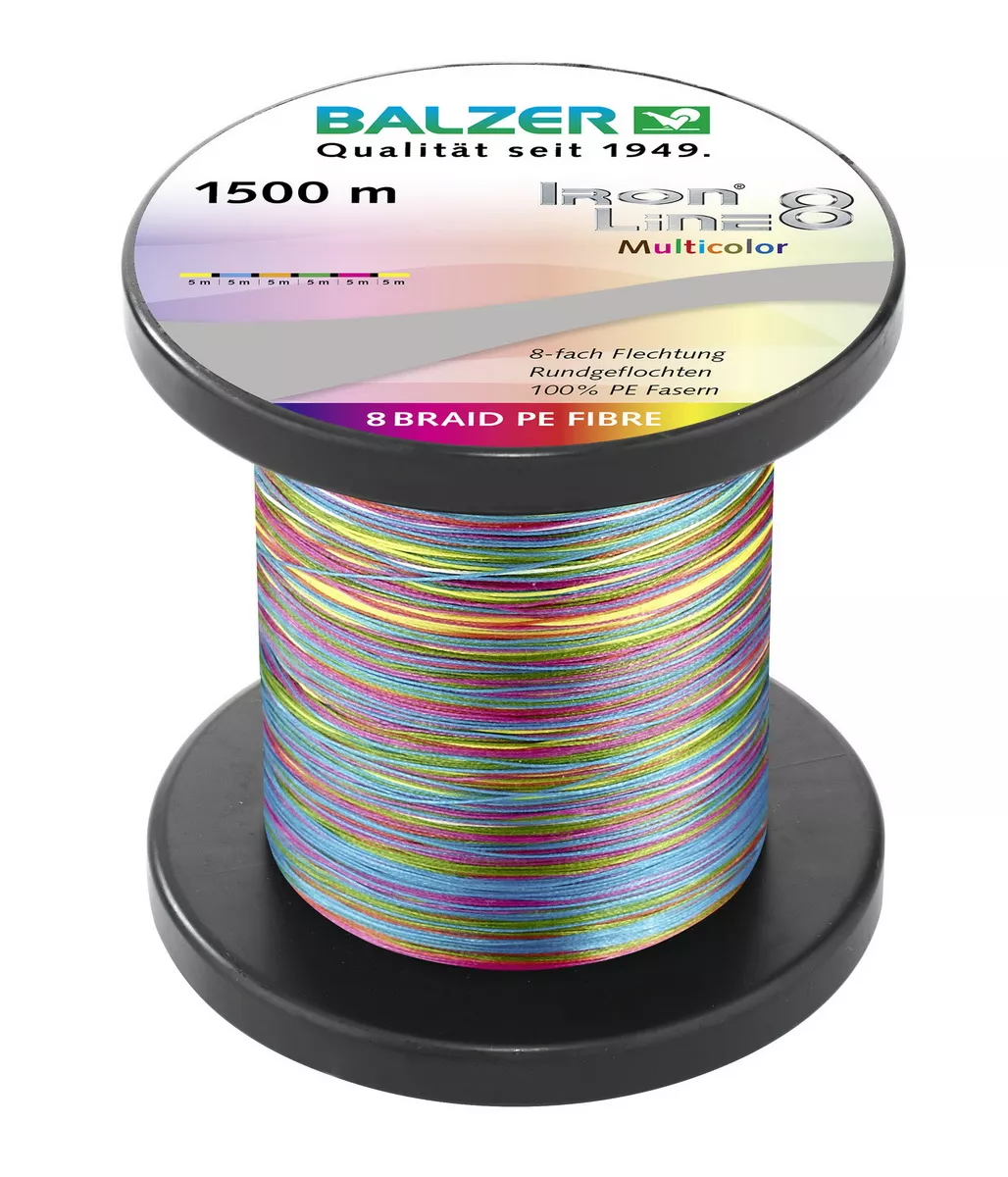 BALZER Iron Line 8 Multicolor, geflochtene Angelschnur, braided