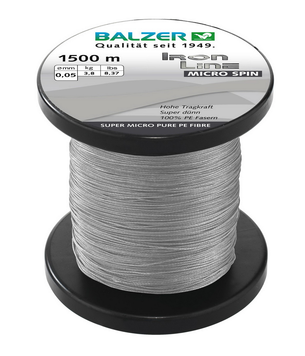 BALZER Iron Line Micro Spin 150m 0,05 3,8kg — 1500 grau 0.05