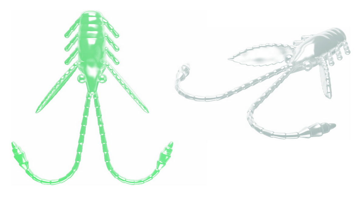 LIBRA LURES Pro Nymph 18 Cheese 040-black 15st, Forellenköder, schwimmend und aromatisiert — 1.80 Glow UV Green Krill