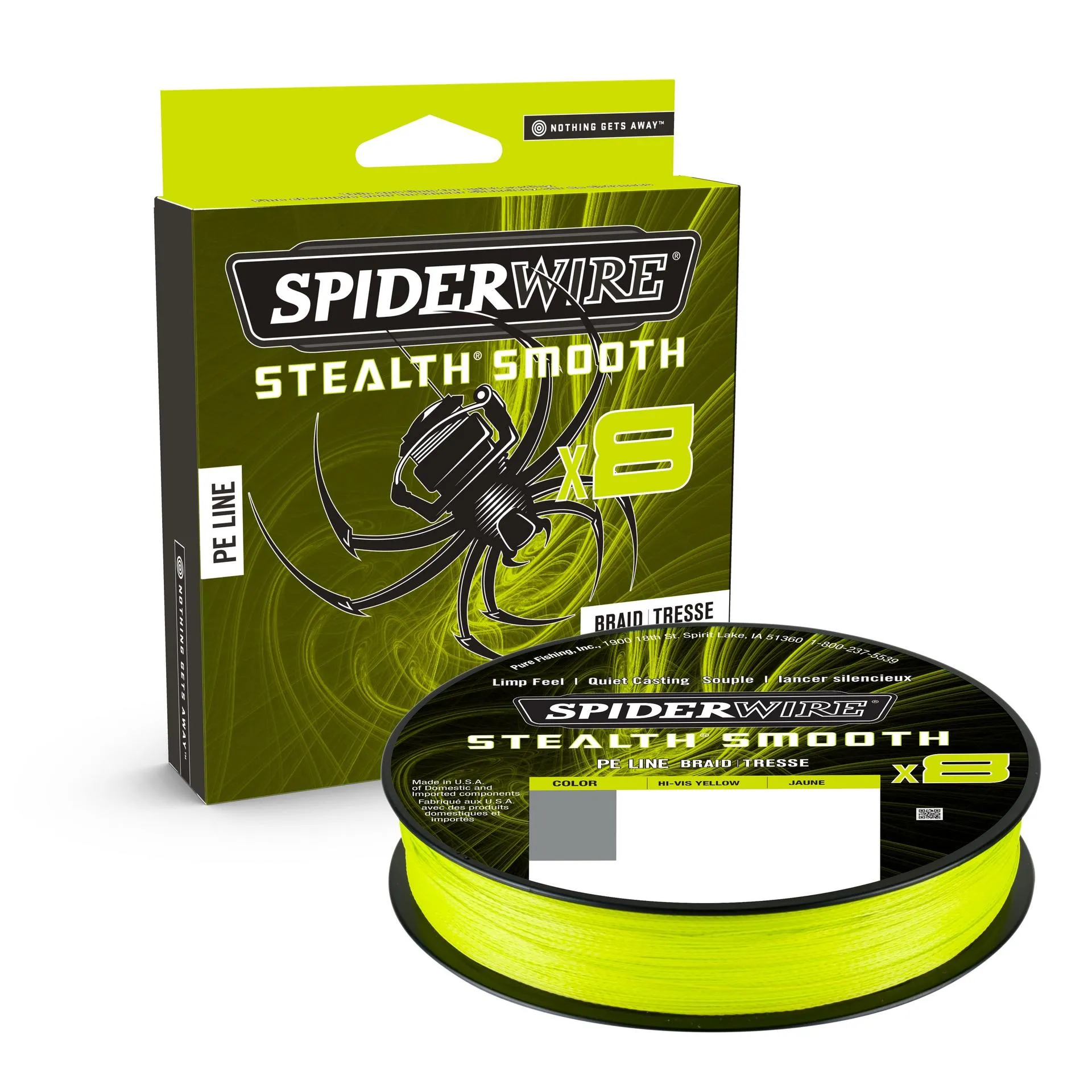 SPIDERWIRE Stealth Smooth 8 Braid 0,09mm 150m HI-Vis Yellow 7,5kg geflochten