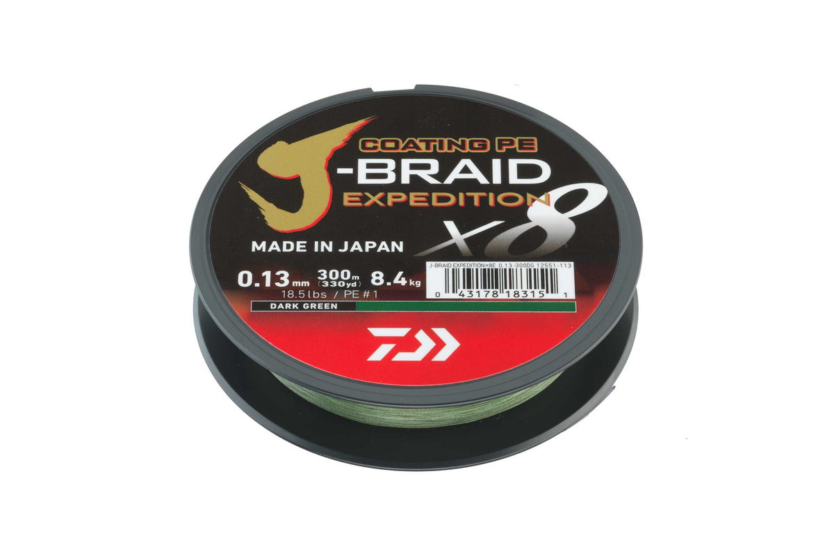 DAIWA J-Braid Expedition X8 dark green 0.06mm 150m geflochtene Angelschnur DAIWA J-Braid Expedition X8 dark green 0.06mm 150m geflochtene Angelschnur