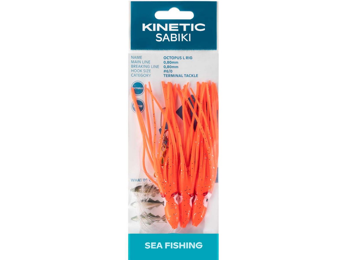KINETIC Sabiki Octopus L #6/0 Red/Glow Dorschvorfach KINETIC Sabiki Octopus L #6/0 Red/Glow Dorschvorfach