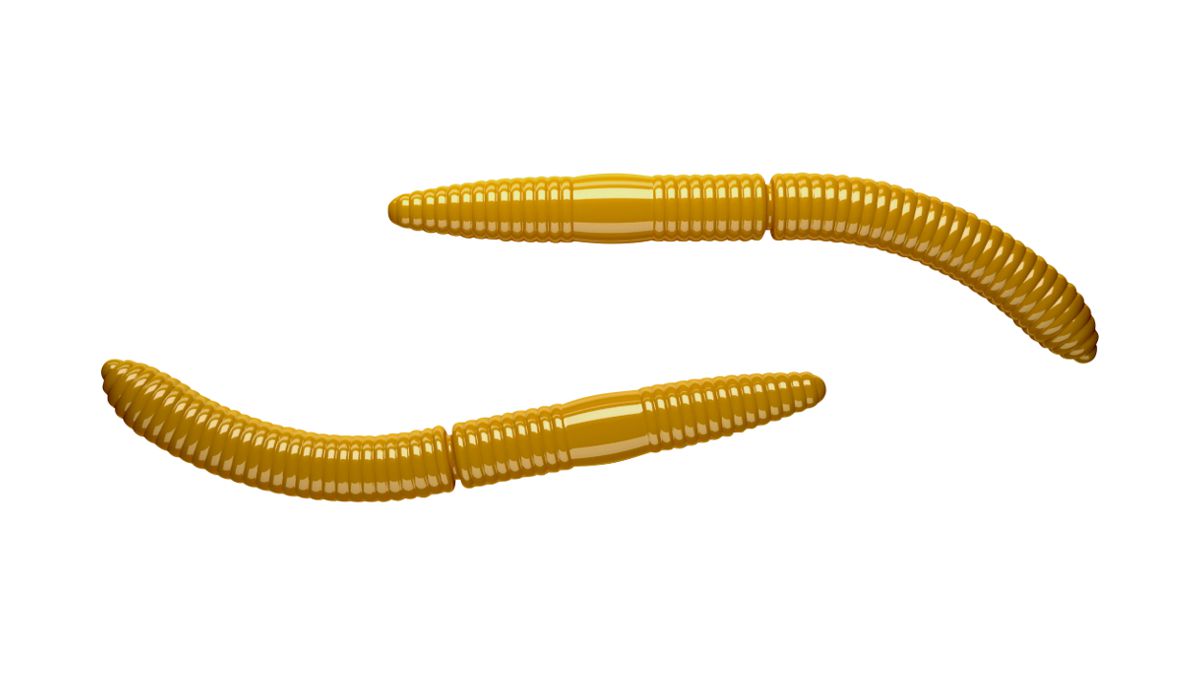 LIBRA LURES Fatty D'Worm 65 Cheese 036-Coffee Milk 10st, Forellenköder, schwimmend und aromatisiert