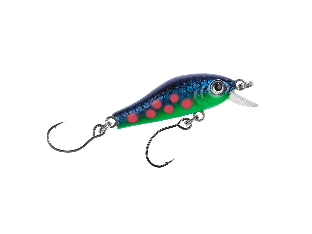 BALZER Trout Attack Minnow Wobbler UV gelb-blau 3,5cm 2g — 3.50 blau-grün