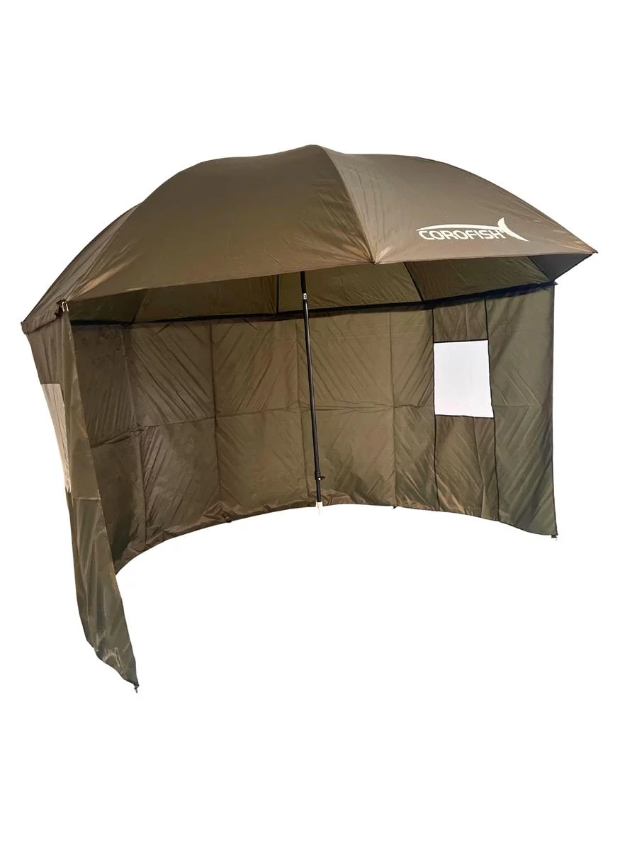 COROFISH Schirmzelt 300cm 210D PU mit Reißverschluss 180° Seitenteil