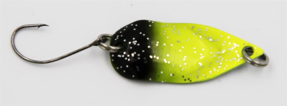 EFT Trout Splash Spoon 2g silver — perl-yellow black glitter 2.50