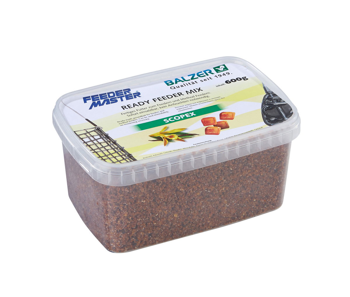 BALZER Feedermaster Fertig-Futter Mix Garlic-Shrimp, 600g — Scopex-Karamell