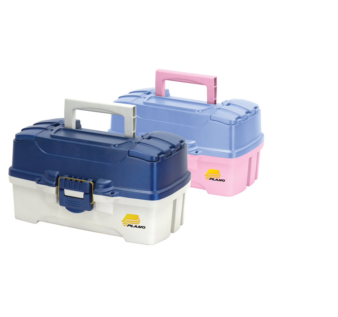 PLANO 620206 2-Fach Gerätekiste Blau Metallic-Weiß