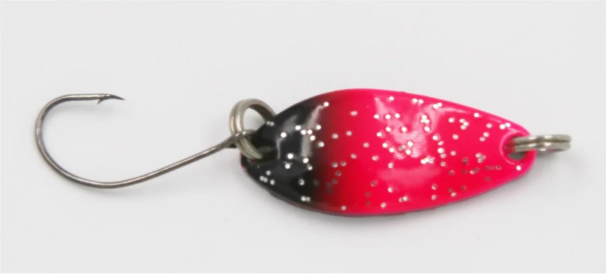 EFT Trout Sailor Spoon 2.5g olive black gold glitter — pink black glitter 2.50