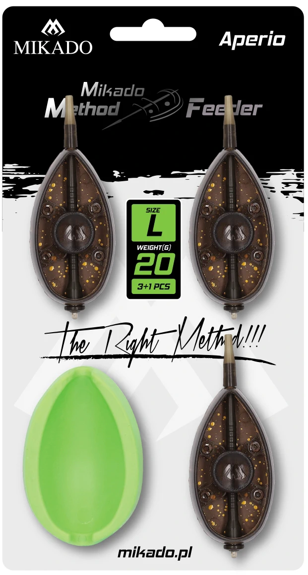MIKADO Feeder - Method Feeder Aperio L Set - 20+30+40g + Feeder For