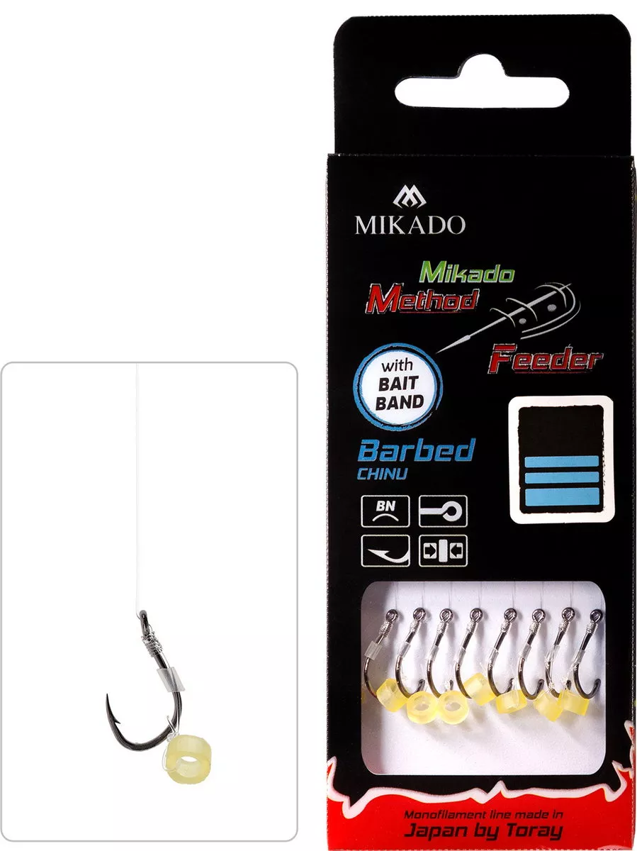 MIKADO Methode Feeder Rig Gummiband 8 Mono 0.25mm/10cm - 8st
