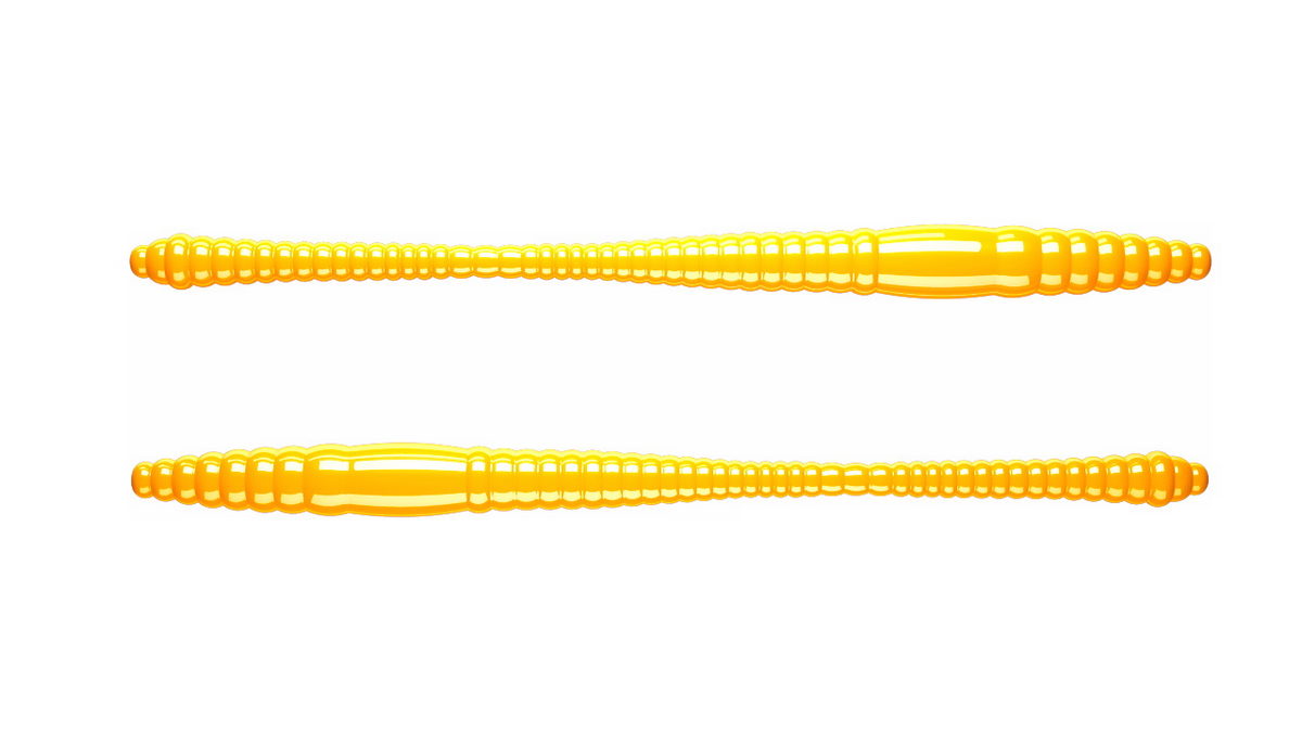 LIBRA LURES Dying Worm 70 Cheese 007-Yellow 15st, Forellenköder, schwimmend und aromatisiert