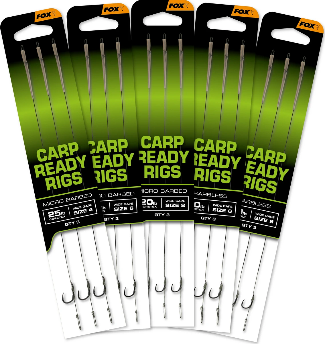 FOX Carp Ready Rigs x 3 - Wide Gape