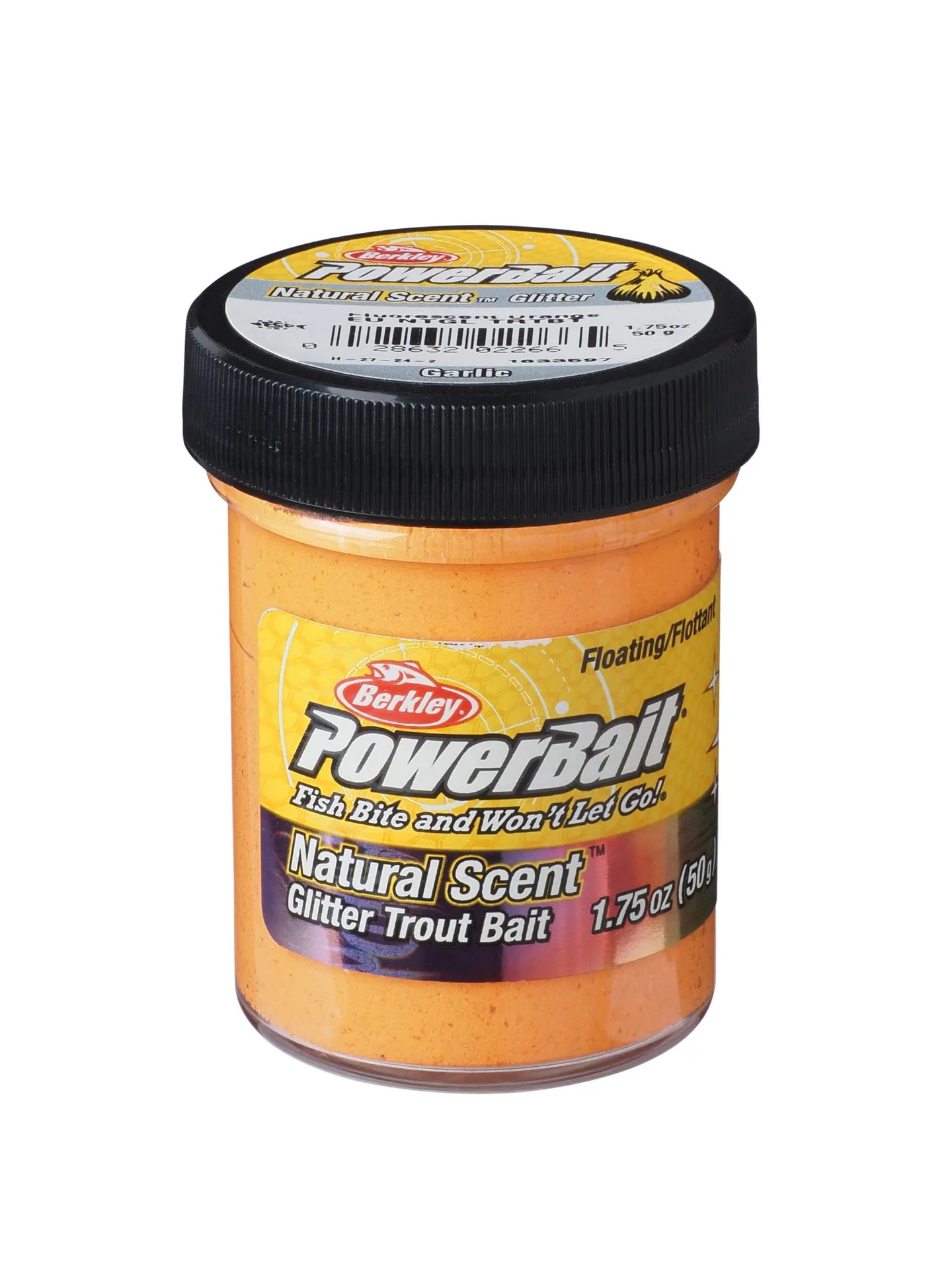 BERKLEY PowerBait Natural Glitter Trout Dough Fluorescent Orange Gli