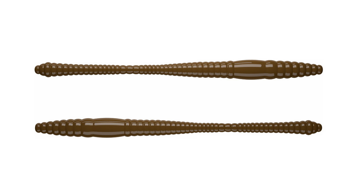 LIBRA LURES Dying Worm 80 Cheese 038-brown 12st, Forellenköder, schwimmend und aromatisiert