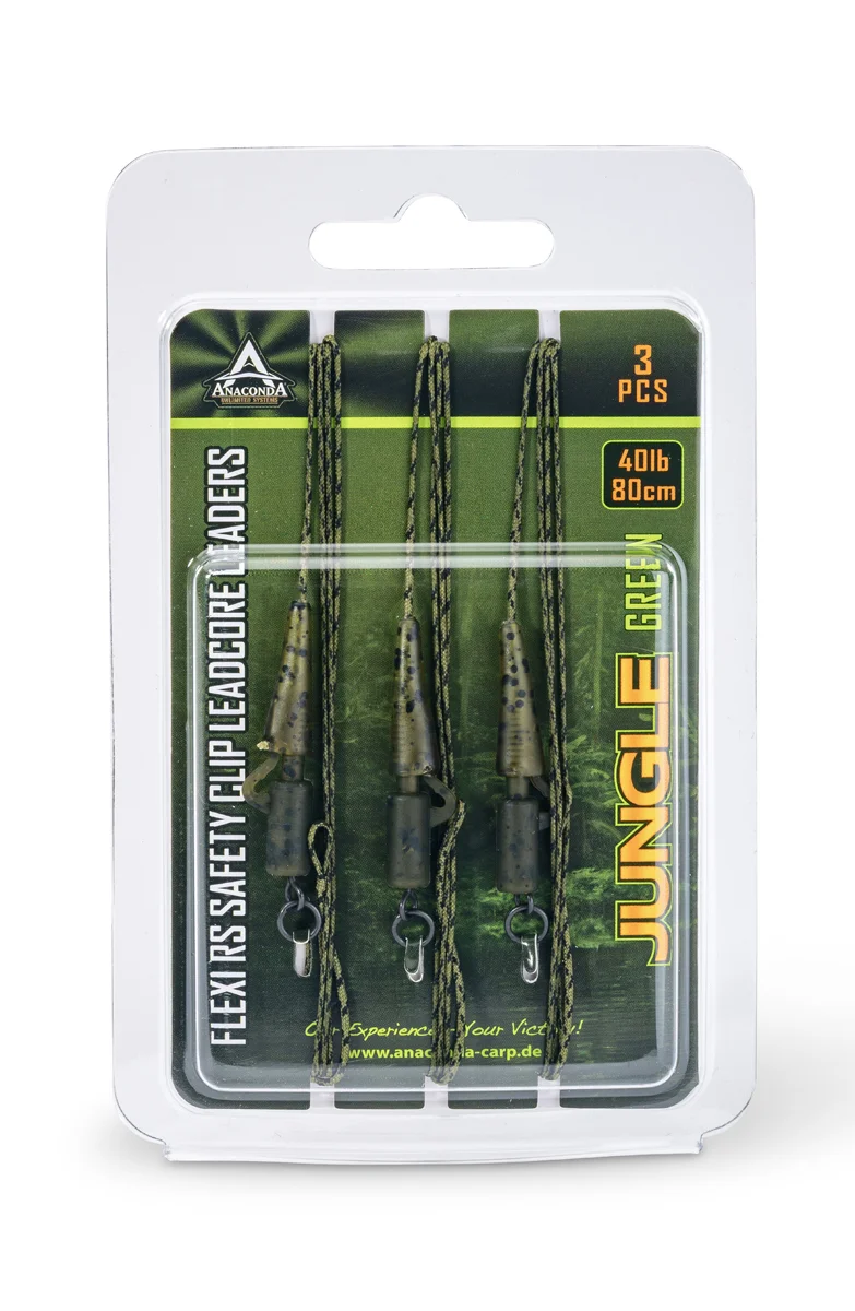 ANACONDA Jungle Green S.Clip Leadcore L.3pcs/80cm 50lb weitere Ansicht