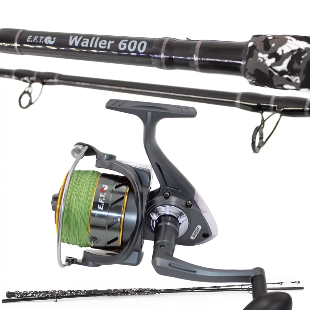 EFT Waller Combo 600g 3.00m 200-600g bespult mit ca. 200m IOX 4 Braid 0.50mm 39.5kg
