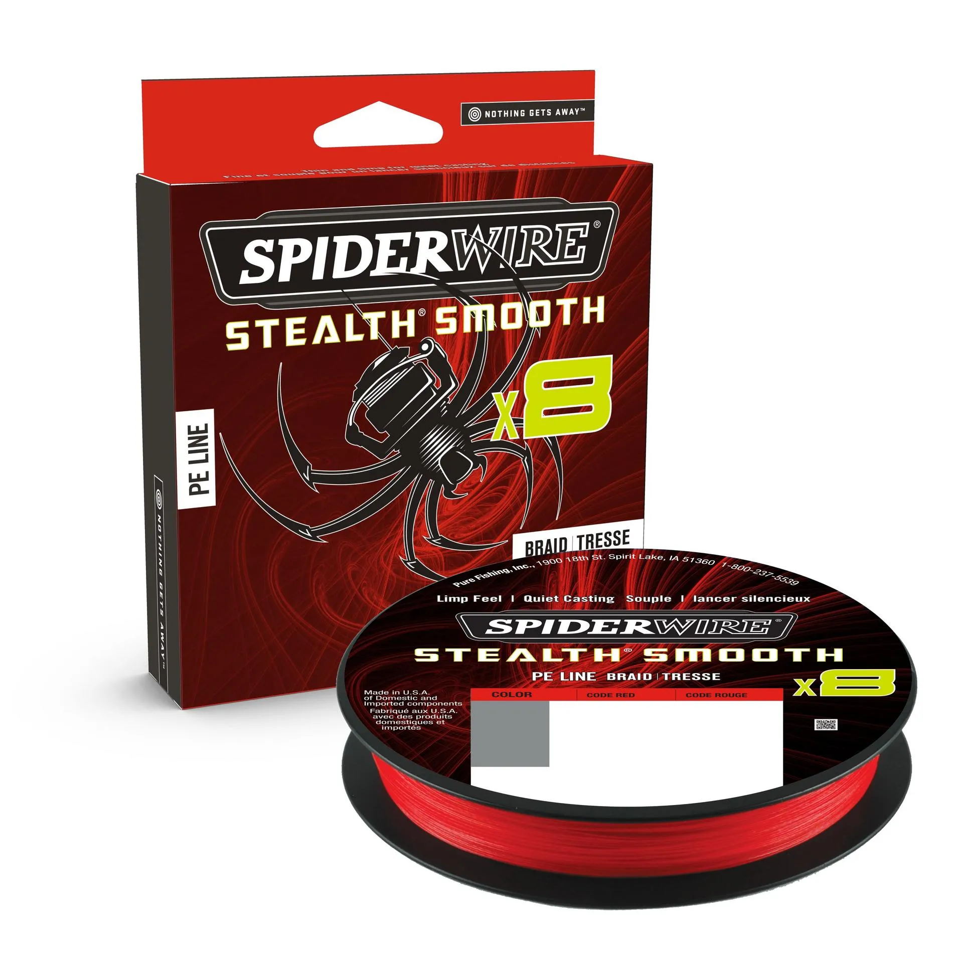 SPIDERWIRE Stealth Smooth 8 Braid 0,15mm 150m Code Red 16,5kg geflochten