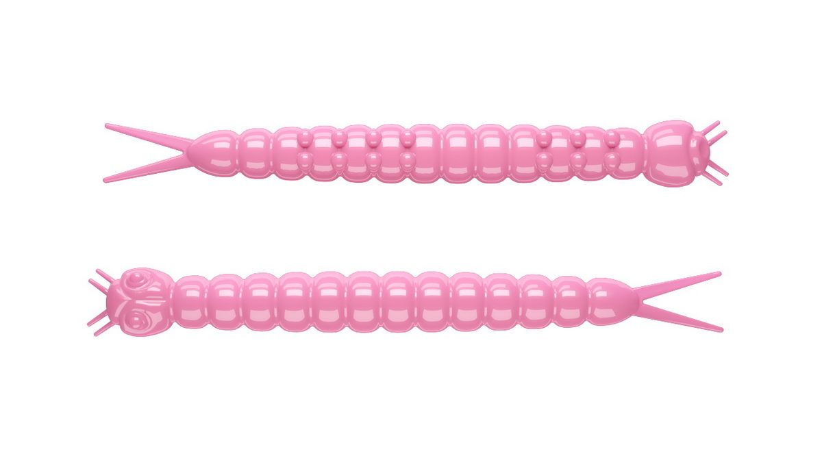 LIBRA LURES Slight Worm 38 Cheese 017-bubble gum 15st, Forellenköder, schwimmend und aromatisiert