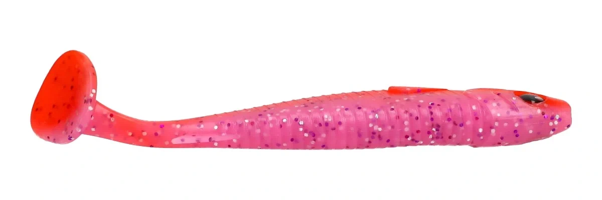 MOSTAL Taipan Zander 10cm / 8g 5 Stück Pearl Pepper UV-Active — 11.5 red shock