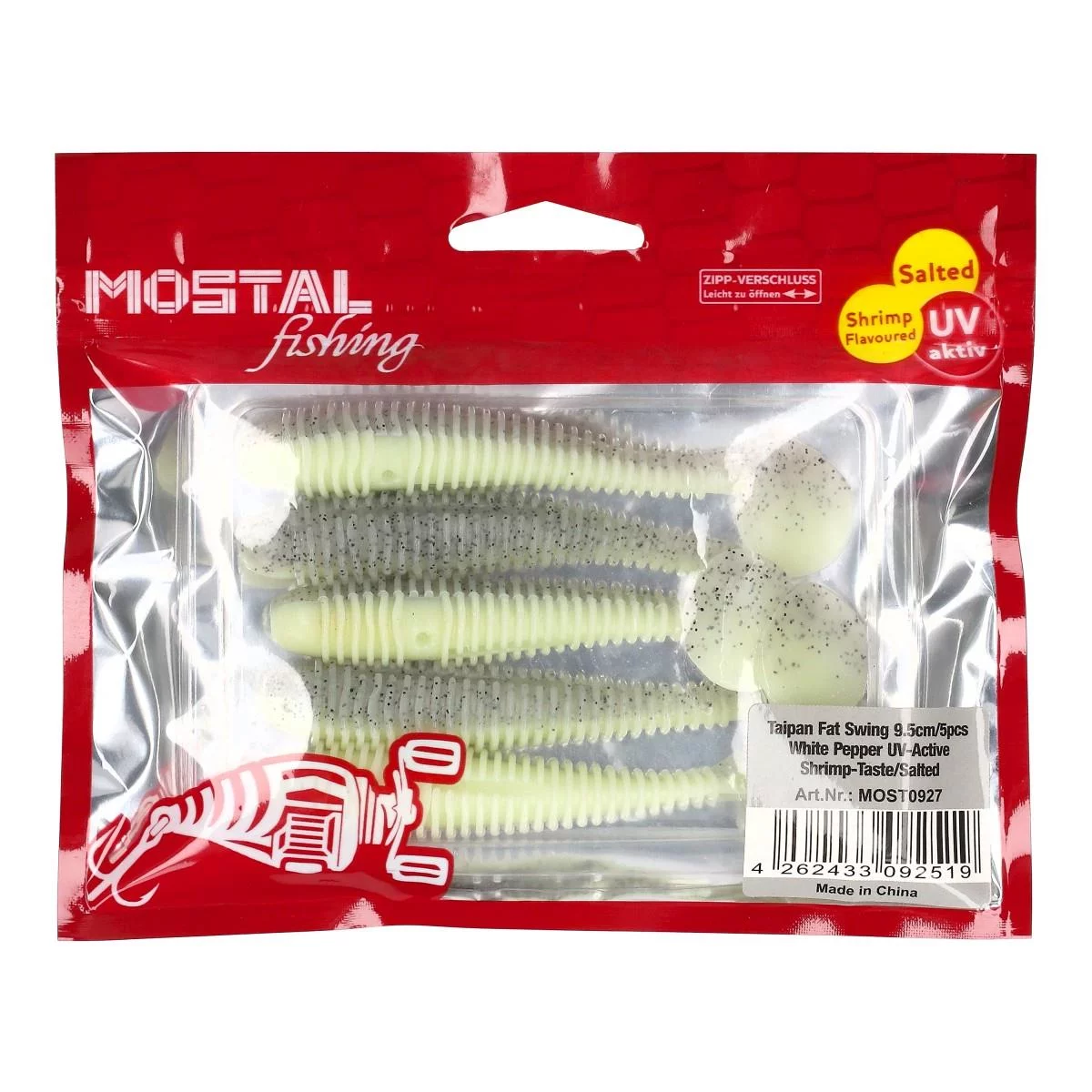 MOSTAL Taipan Fat Swing 9,5cm / 8g 5 Stück Glow Pepper UV-Active