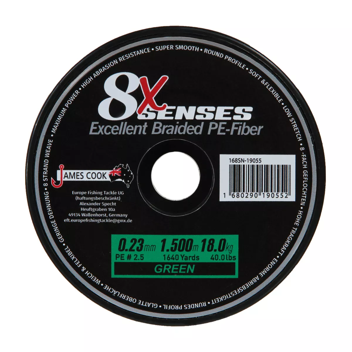 8X Senses Braid 0,27mm 1500m green 24kg