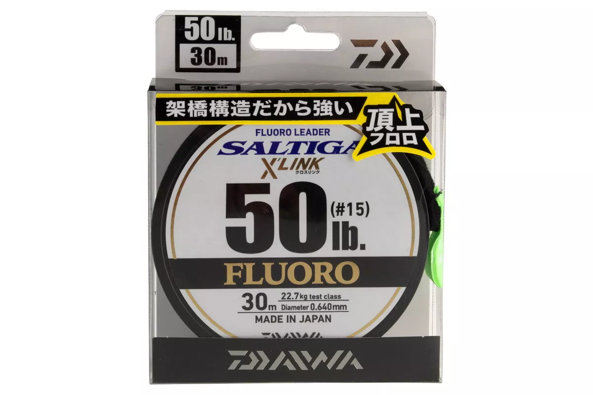 DAIWA Saltiga X'Link Fluorocarbon Leader transparent 0.235mm 3.60k monofile Angelschnur