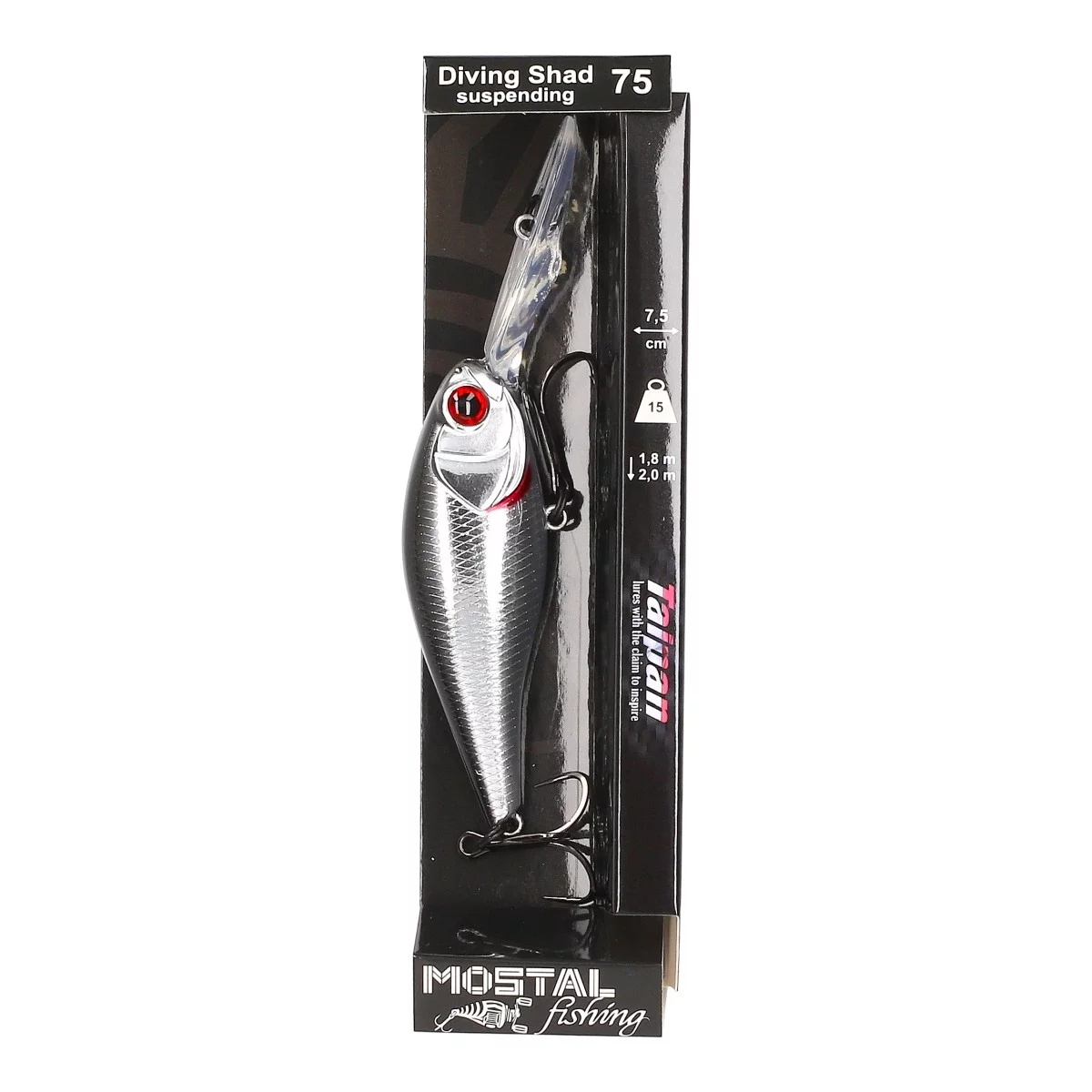 TAIPAN Diving Shad Chrome Black 62mm