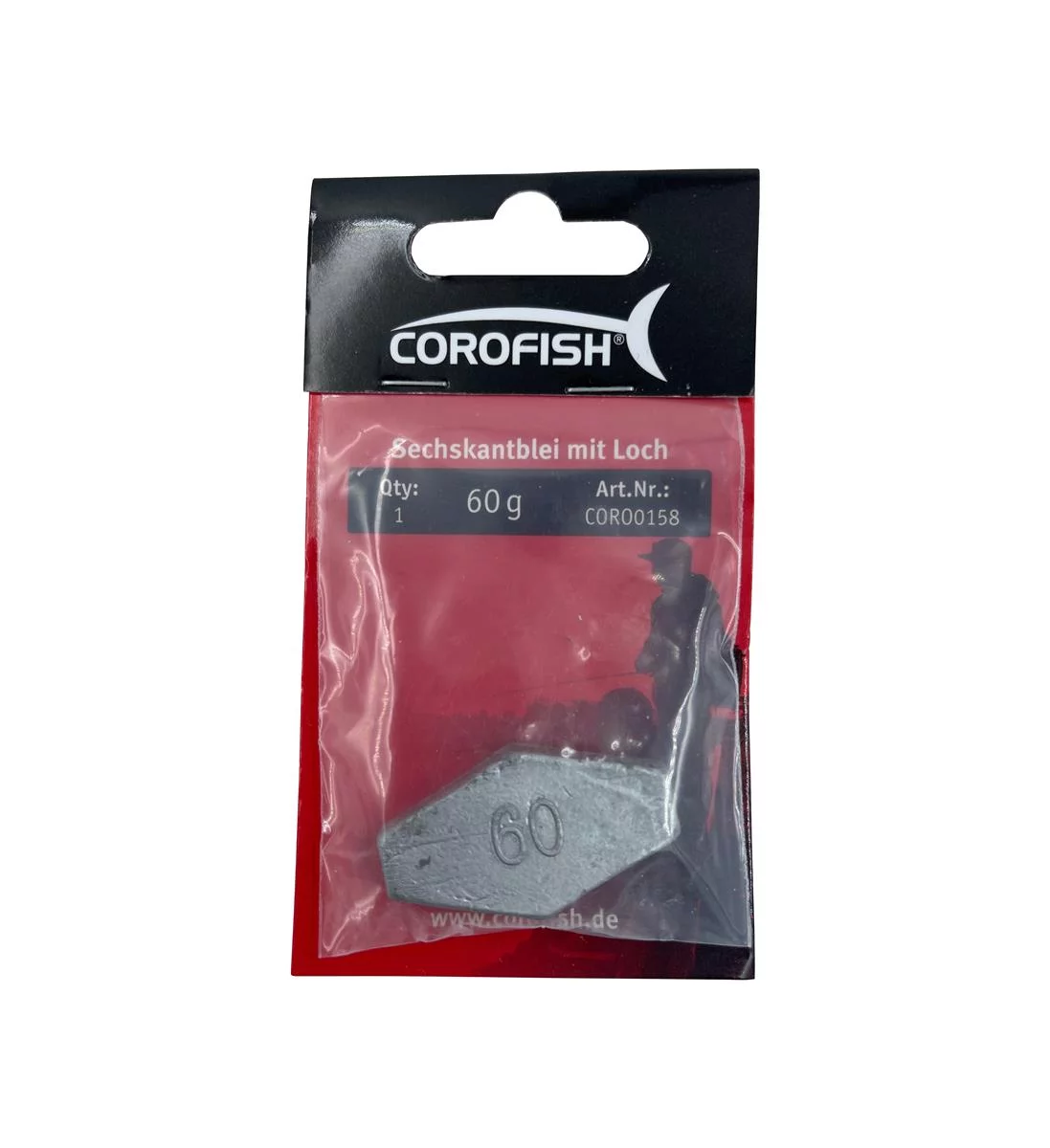 COROFISH Sechskantblei mit Loch 10g 4st — 60.0
